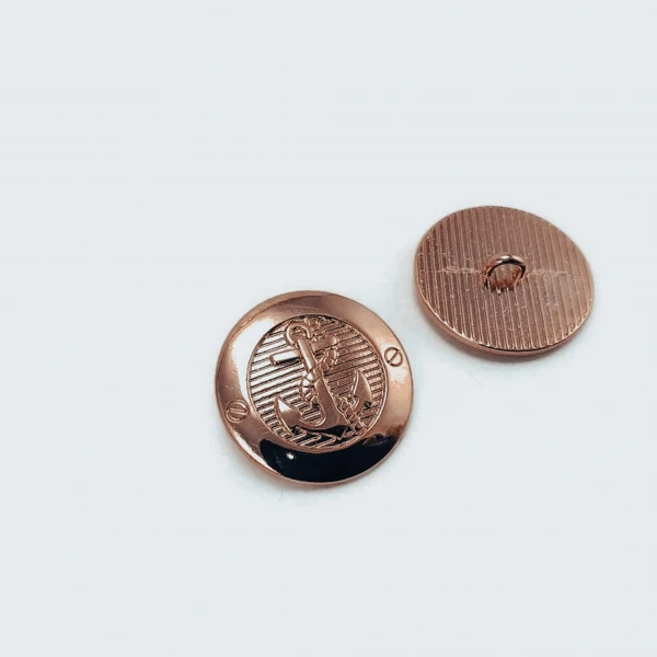 23 mm Gold Tone Shank Button front and detail view