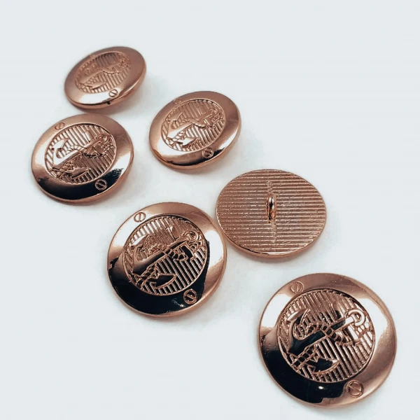 23 mm - 36 L Gold Crest 6 pcs Blazer Jacket Button Set E 2043 SET6