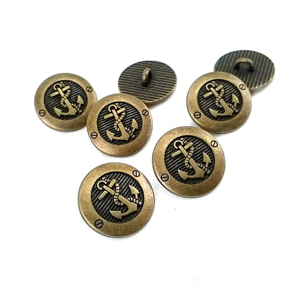 Anchor Patterned Shank Button 17 mm - 28 L E 2044 Anchor Patterned Shank Button 17 mm - 28 L E 2044