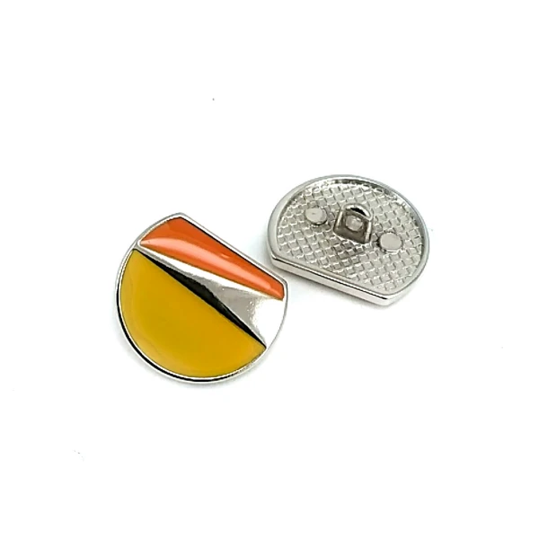 Jacket and Coat Button Enamel Orange Mustard Colors 20 mm - 32 L E 2196 MN V2