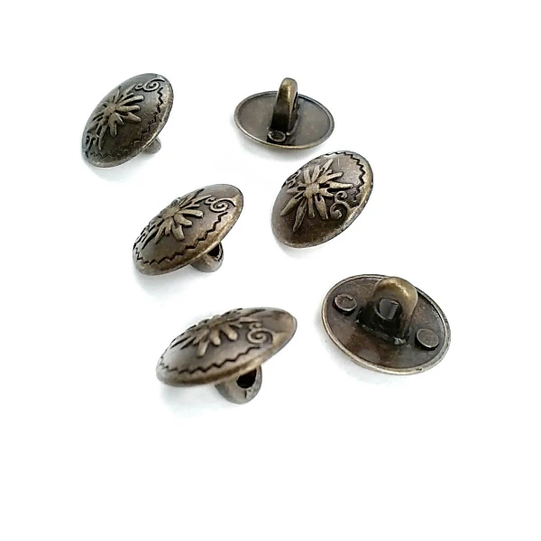 15 mm - 24 L Metal Blazer Cufflink Flower Patterned E 331