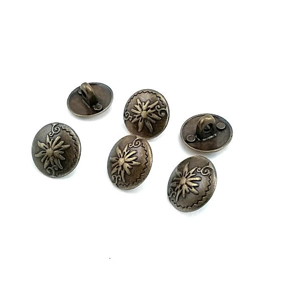 15 mm - 24 L Metal Blazer Cufflink Flower Patterned E 331