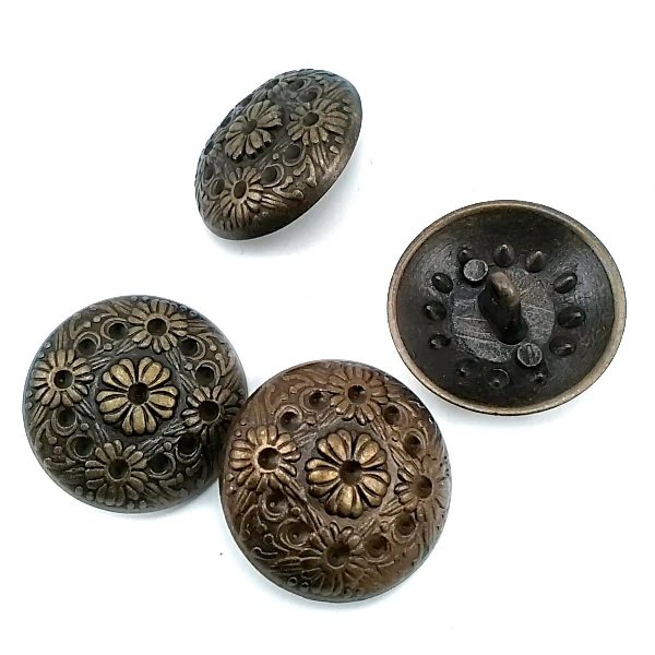 28 mm Rhinestone / Crystal Detail Shank Button front and detail view