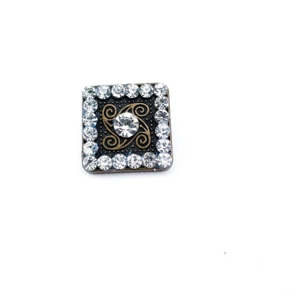 19 mm Rhinestone / Crystal Detail Rhinestone / Crystal Button front and detail view