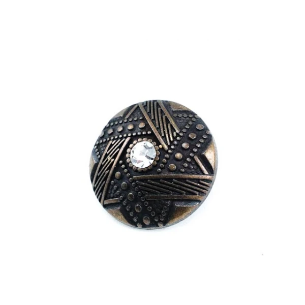 27 mm Rhinestone / Crystal Detail Rhinestone / Crystal Button front and detail view