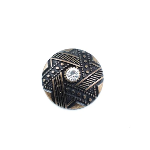 27 mm Rhinestone / Crystal Detail Rhinestone / Crystal Button front and detail view
