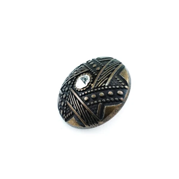 27 mm Rhinestone / Crystal Detail Rhinestone / Crystal Button front and detail view
