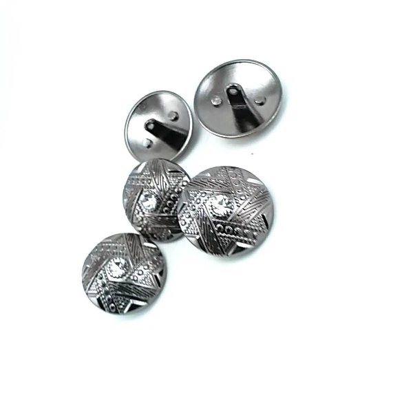 27 mm Rhinestone / Crystal Detail Rhinestone / Crystal Button front and detail view