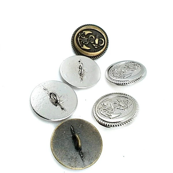 21 mm - 32 lignes Gemi Çapası Baskılı Ayaklı Düğme