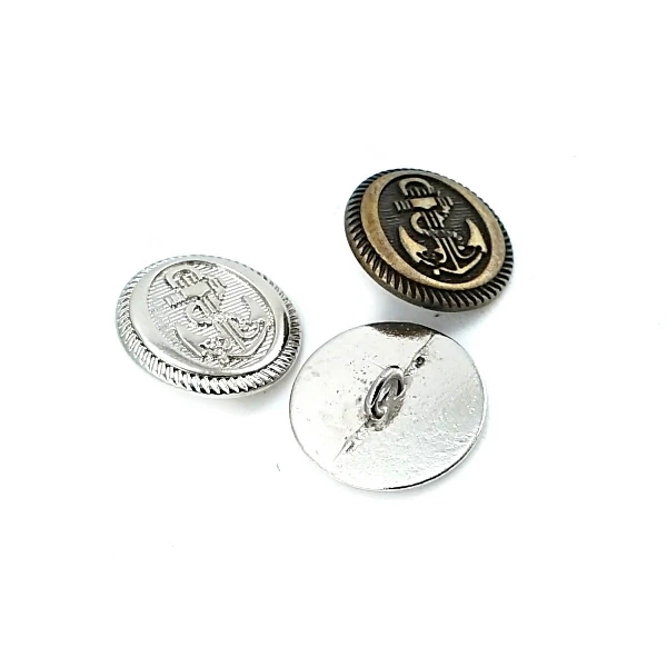 21 mm - 32 lignes Gemi Çapası Baskılı Ayaklı Düğme