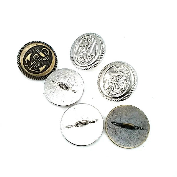 21 mm - 32 lignes Gemi Çapası Baskılı Ayaklı Düğme