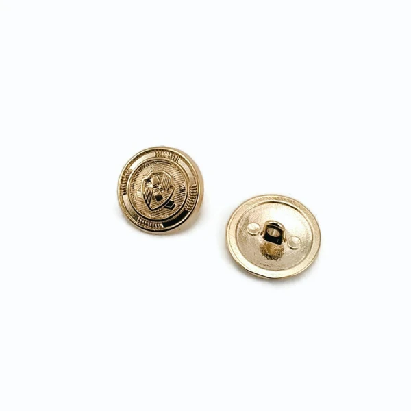 Blazer Ceket Düğmesi Kalkan Desenli Altın Kaplama 21 mm - 32 boy E 965 G
