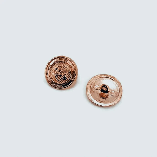 Blazer Ceket Düğmesi Kalkan Desenli Altın Kaplama 21 mm - 32 boy E 965 G