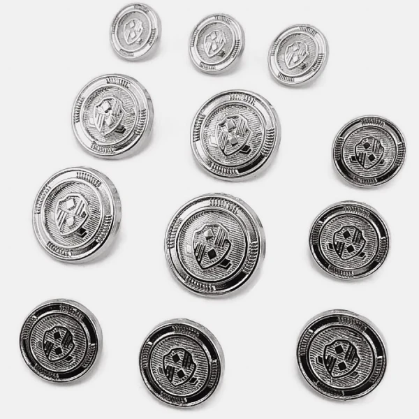 Blazer Metal Düğme Seti (12 adet) Ceket Düğmesi ve Kol Düğmesi E 965 SET48