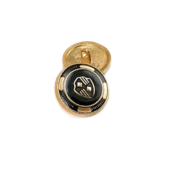 Siyah Mineli Kalkan Desenli Blazer Ceket Düğmesi 21 mm - 32 boy E 965 V2