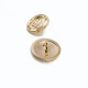 15 mm Gold Tone Shank Button front and detail view