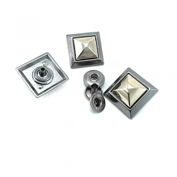 Square Shape Double Color Coat Snap Fasteners Button 20 x 20 mm B 67