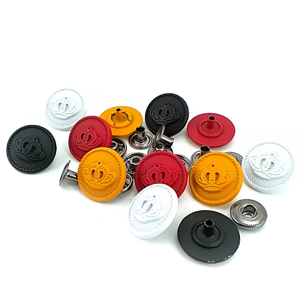 18 mm - 29 L Metal Crown Patterned Snap Button E 1466 18 mm - 29 L Metal Crown Patterned Snap Button E 1466