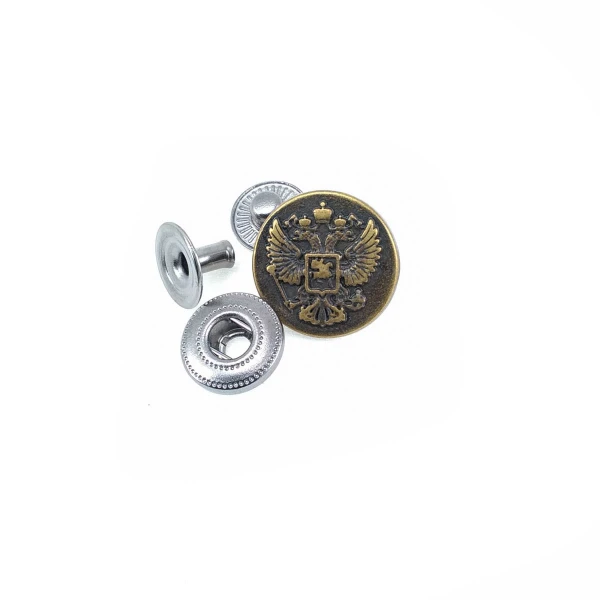 Logo Patterned Snap Fasteners Button 17 mm - 27 L E 1492 Logo Patterned Snap Fasteners Button 17 mm - 27 L E 1492