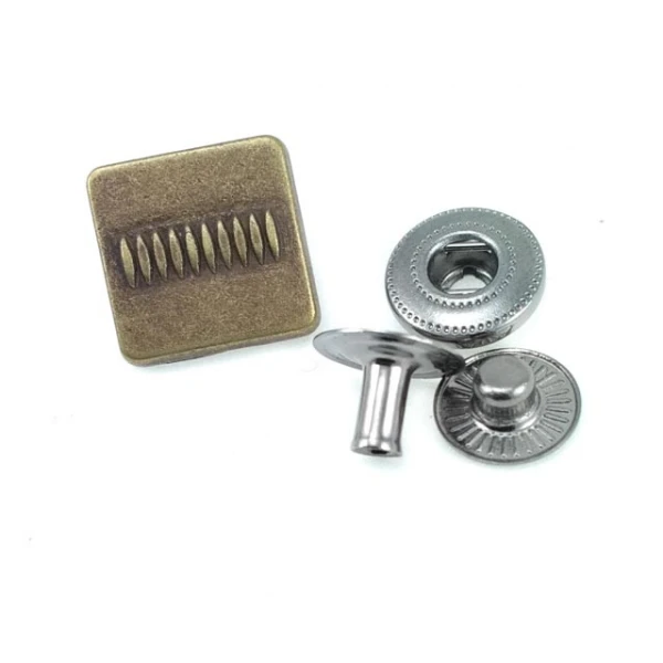 Snap Fasteners Square Shape Patterned 15 x 15 mm E 170
