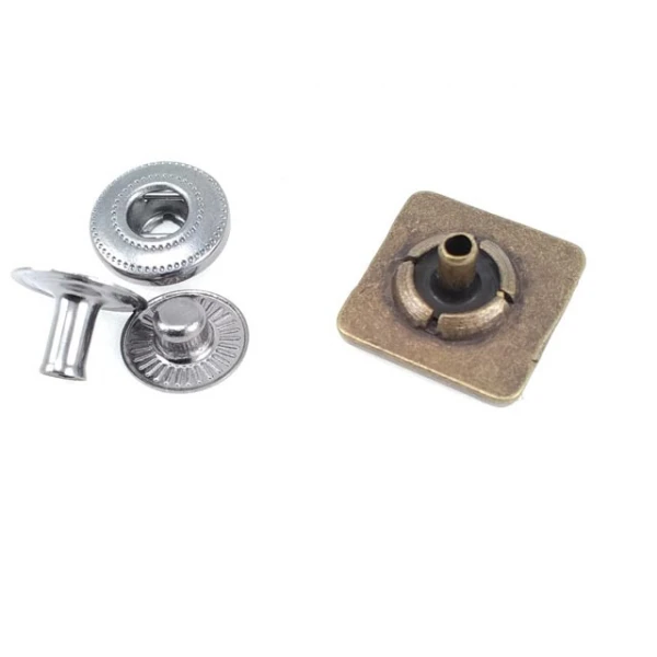 Snap Fasteners Square Shape Patterned 15 x 15 mm E 170