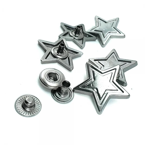 Star Shaped Snap Fasteners Button 24 mm - 38 L E 1903 Star Shaped Snap Fasteners Button 24 mm - 38 L E 1903