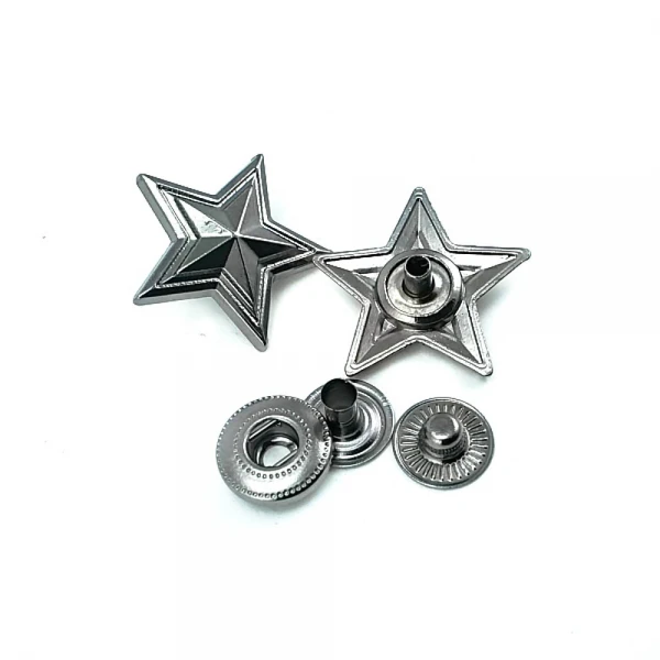 Star Shaped Snap Fasteners Button 20 mm - 32 L E 1904 Star Shaped Snap Fasteners Button 20 mm - 32 L E 1904
