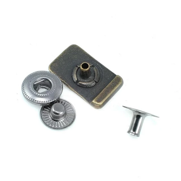 Metal Snap Fasteners Button Rectangle Design 23 x 13 mm E 198