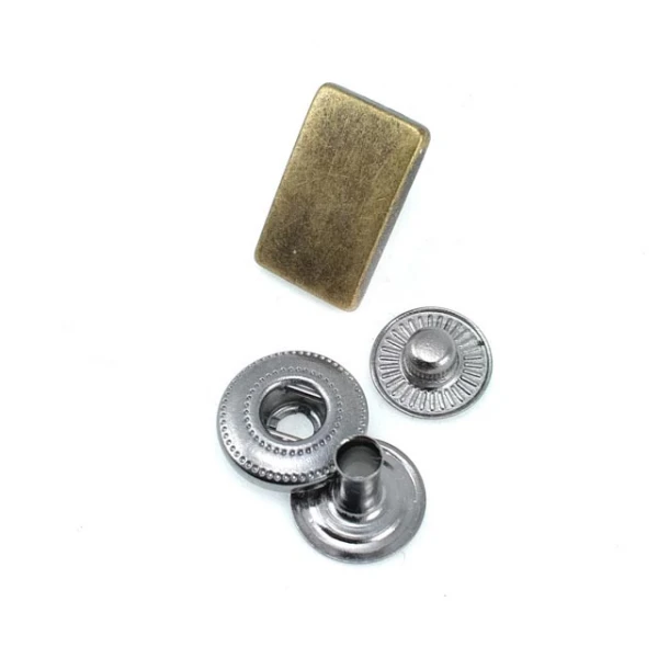 Zamak Snap Fasteners Button Rectangular Shape 17 x 8 mm E 220
