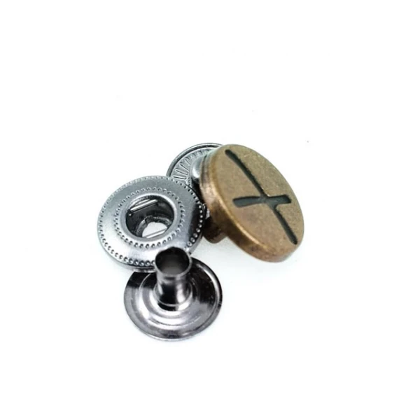 X Patterned Metal Snap Fasteners Button 15 mm 27 L E 521 X Patterned Metal Snap Fasteners Button 15 mm 27 L E 521