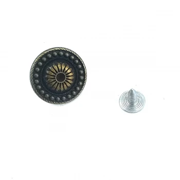 Dot Patterned Jeans Button 20 mm - 32 L  E 1004