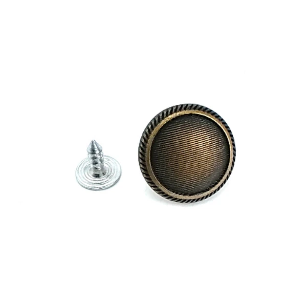 Striped Patterned Jeans Button 17 mm 27 L E 1045