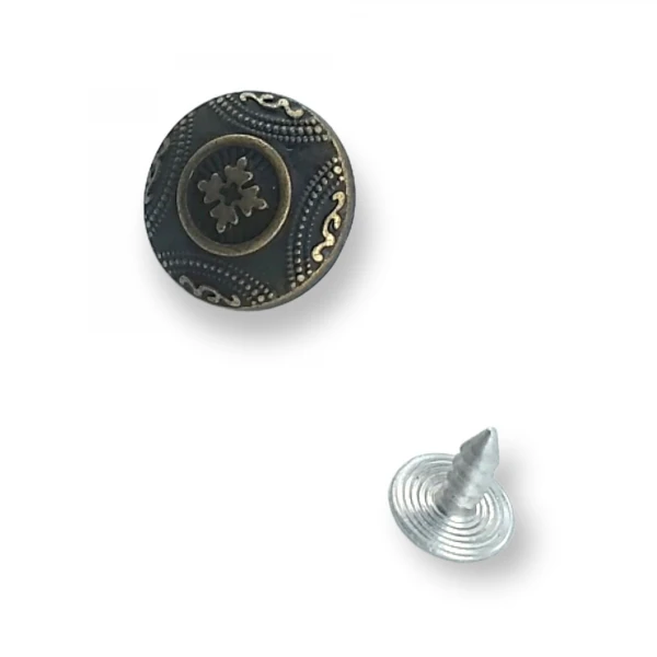 Elegant Patterned Jeans Button 17 mm - 28 L E 1113 Elegant Patterned Jeans Button 17 mm - 28 L E 1113