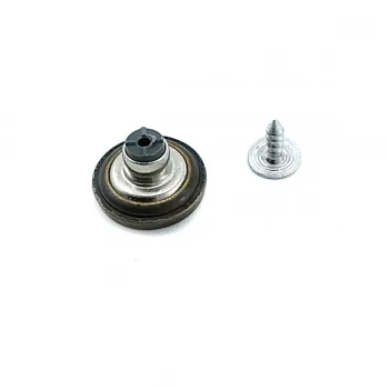 Tek Taşlı Düz Para Şekil Kot Düğmesi 17 mm 27 Boy E 1192