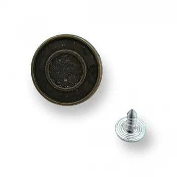 Ortası Desenli Mineli Kot Düğmesi 20 mm 32 Boy E 1215