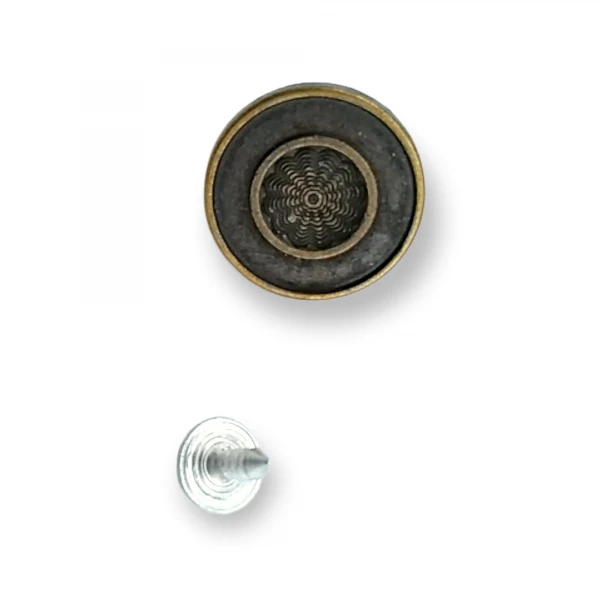 Ortası Desenli Mineli Kot Düğmesi 20 mm 32 Boy E 1215