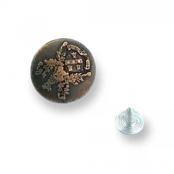 Logo Pattern Jeans Button 20 mm - 32 L E 1277