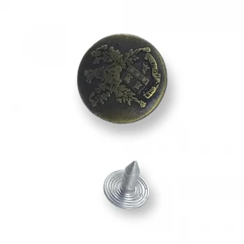 Logo Pattern Jeans Button 20 mm - 32 L E 1277