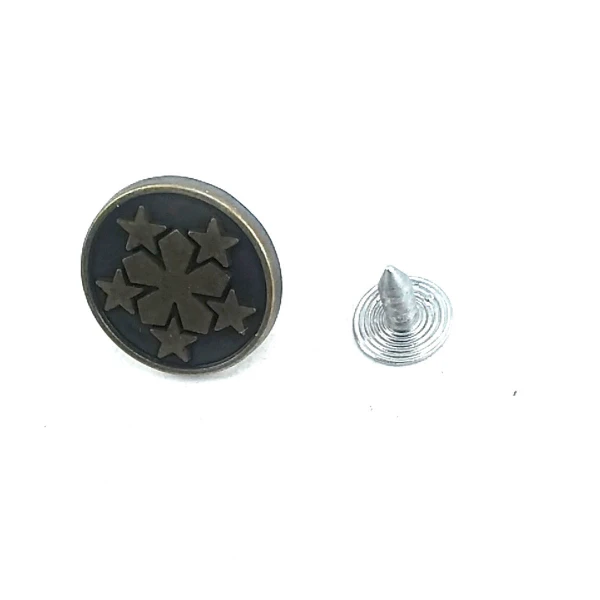 Yıldız Desenli Kot Düğmesi 17 mm - 28 Boy E 1378