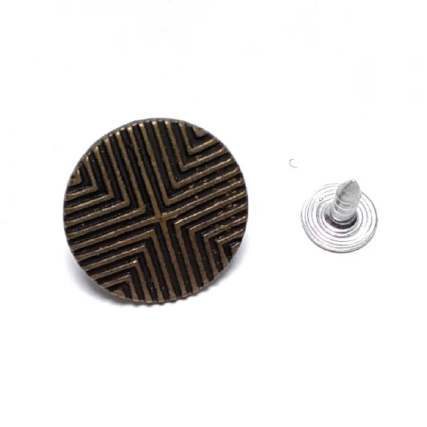 Line Pattern Jeans Button 19 mm 30 L E 1454 Line Pattern Jeans Button 19 mm 30 L E 1454