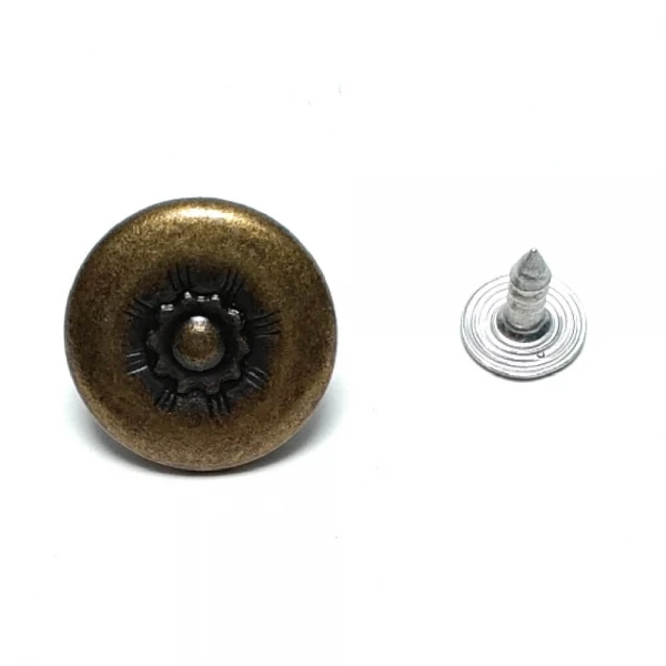 Jeans Button - Zamak - Flower Patterned 17 mm 28 L E 173 Jeans Button - Zamak - Flower Patterned 17 mm 28 L E 173