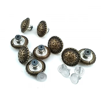 Curved and Patterned Jeans Button 17 mm - 28 L E 191