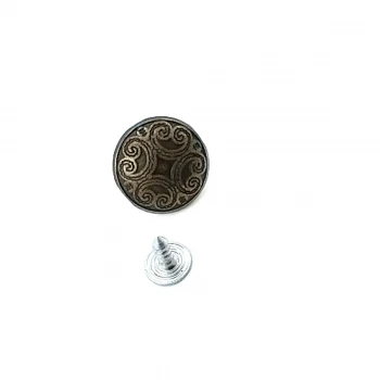 Motif Desenli Çakma Düğme 17 mm 27 boy E 247