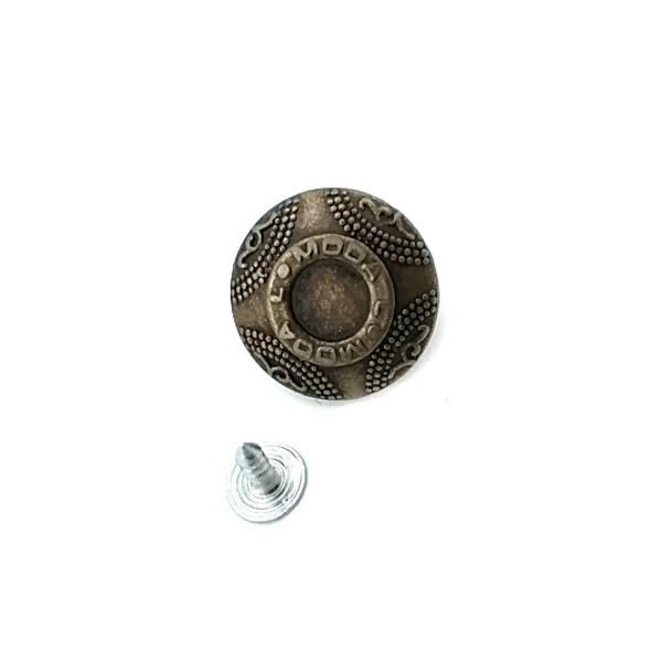 Marka Yazılı Kot Düğmesi 22 mm 35 Boy E 316