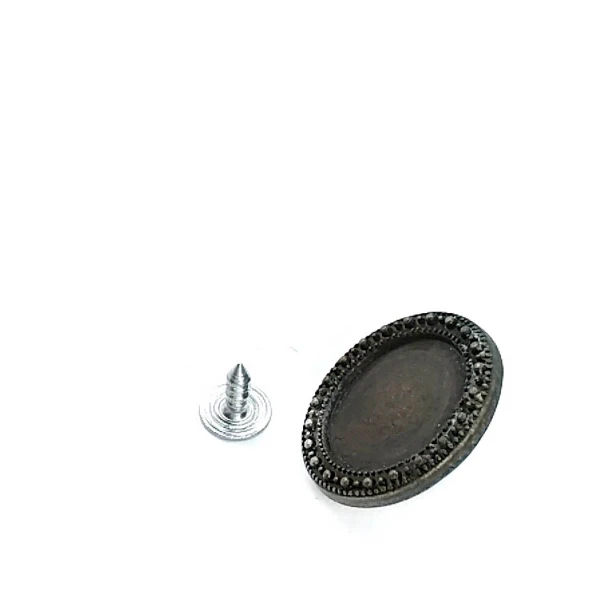 Kenarları Desenli Mineli Kot Düğmesi 24 mm 38 Boy E 574
