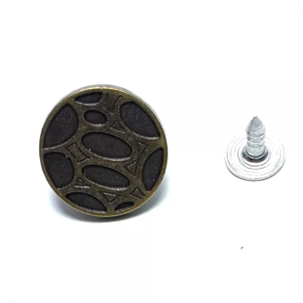 Patterned Jeans Button 17 mm 28 L E 848 Patterned Jeans Button 17 mm 28 L E 848