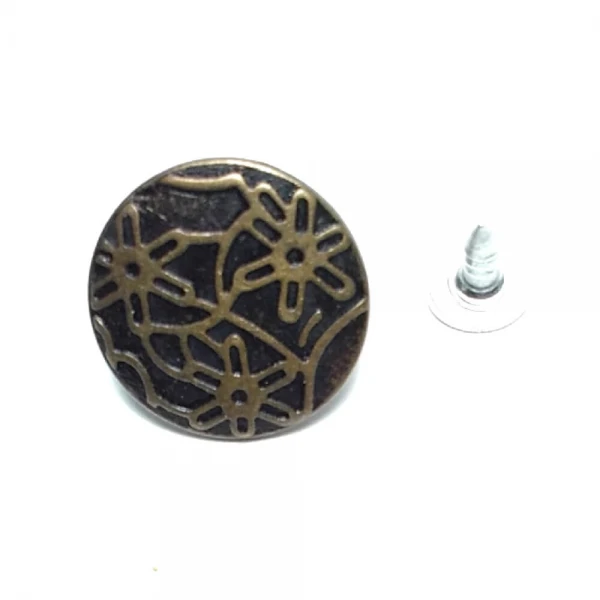 Papatya Desenli Kot Düğmesi 17 mm 28 Boy E 860