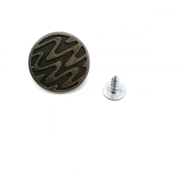 Wavy Patterned Jeans Button 22 mm 37 L E 865