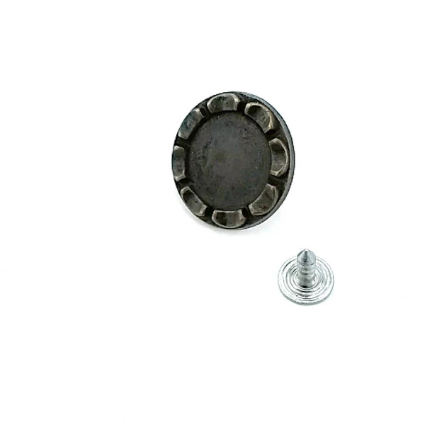 Enamel Edge Patterned Jeans Button 22 mm 37 L E 868 Enamel Edge Patterned Jeans Button 22 mm 37 L E 868