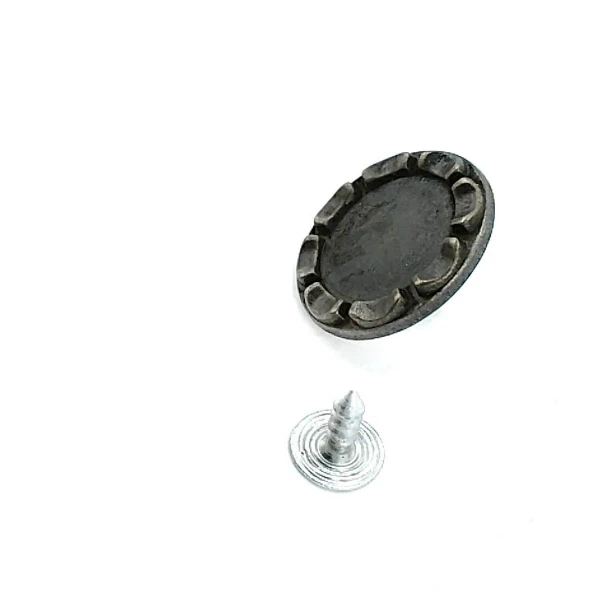 Enamel Edge Patterned Jeans Button 22 mm 37 L E 868